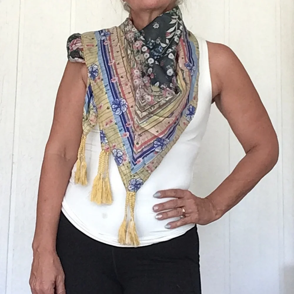 JOHNNY WAS SILK FLORAL SCARF NWT